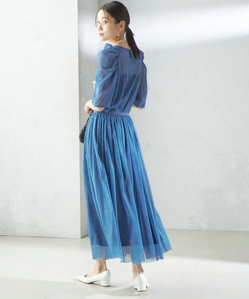 SHIPS / シップス ロング・マキシ丈スカート | troisiemeCHACO:〈手洗い可能〉デニム プリント チュール スカート | 詳細2