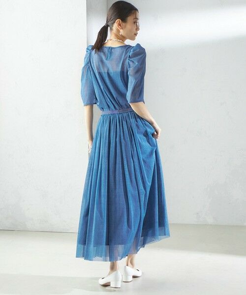 SHIPS / シップス ロング・マキシ丈スカート | troisiemeCHACO:〈手洗い可能〉デニム プリント チュール スカート | 詳細3