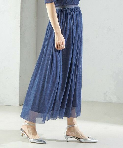 SHIPS / シップス ロング・マキシ丈スカート | troisiemeCHACO:〈手洗い可能〉デニム プリント チュール スカート | 詳細23