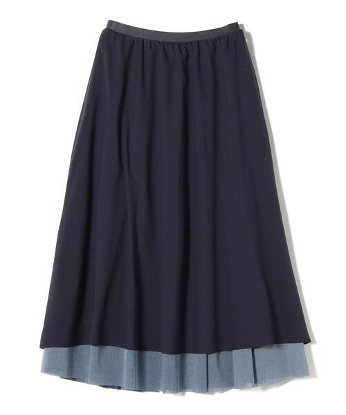 SHIPS / シップス ロング・マキシ丈スカート | troisiemeCHACO:〈手洗い可能〉デニム プリント チュール スカート | 詳細30