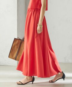 SHIPS / シップス ロング・マキシ丈スカート | 小泉里子コラボ:〈手洗い可能〉スラブ 綿麻混 スカート