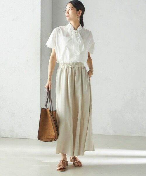 SHIPS / シップス ロング・マキシ丈スカート | 小泉里子コラボ:〈手洗い可能〉スラブ 綿麻混 スカート | 詳細2