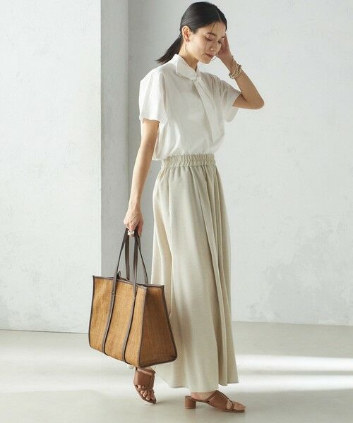 SHIPS / シップス ロング・マキシ丈スカート | 小泉里子コラボ:〈手洗い可能〉スラブ 綿麻混 スカート | 詳細3