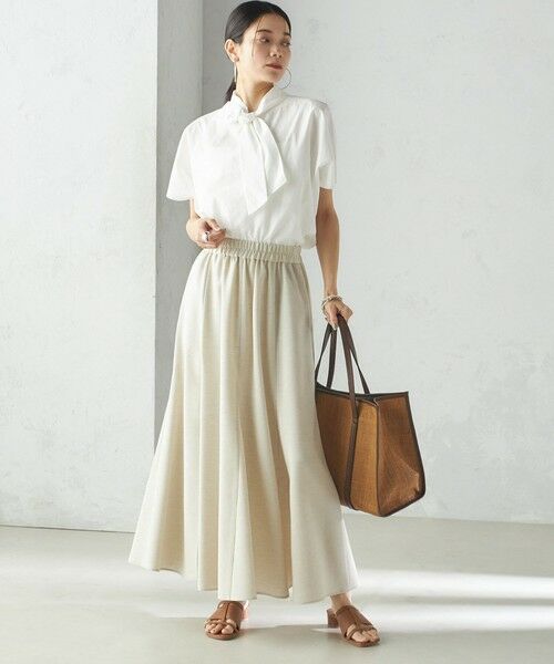 SHIPS / シップス ロング・マキシ丈スカート | 小泉里子コラボ:〈手洗い可能〉スラブ 綿麻混 スカート | 詳細5