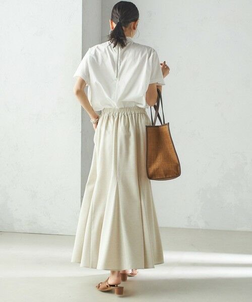 SHIPS / シップス ロング・マキシ丈スカート | 小泉里子コラボ:〈手洗い可能〉スラブ 綿麻混 スカート | 詳細6