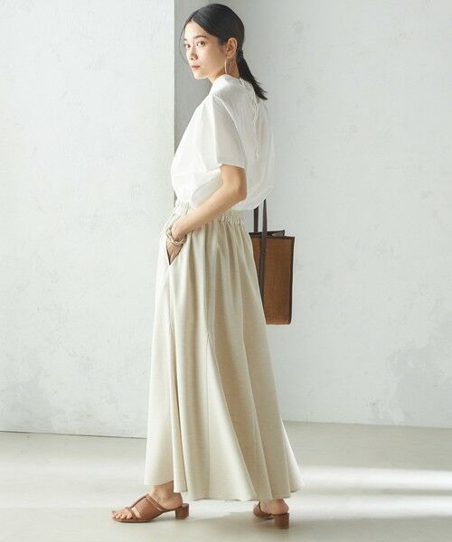 SHIPS / シップス ロング・マキシ丈スカート | 小泉里子コラボ:〈手洗い可能〉スラブ 綿麻混 スカート | 詳細7