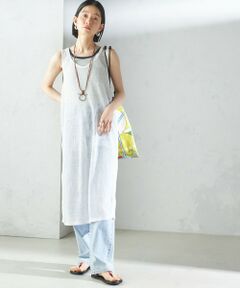 SHIPS / シップス ロング・マキシ丈ワンピース | 〈手洗い可能〉前後 2WAY イタリアン シアー リネン ワンピース