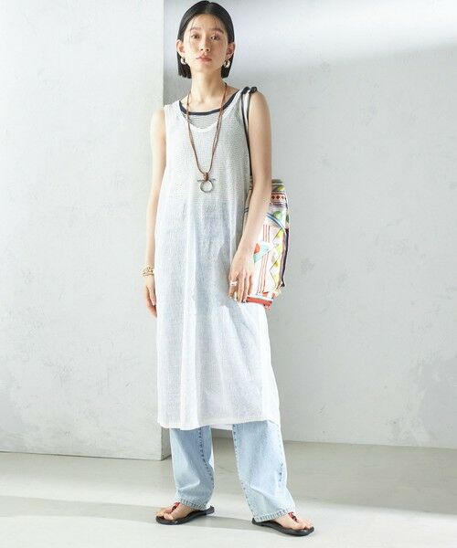 SHIPS / シップス ロング・マキシ丈ワンピース | 〈手洗い可能〉前後 2WAY イタリアン シアー リネン ワンピース | 詳細1