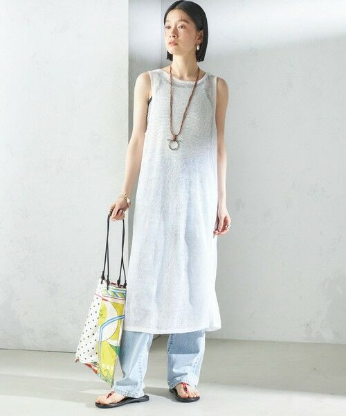 SHIPS / シップス ロング・マキシ丈ワンピース | 〈手洗い可能〉前後 2WAY イタリアン シアー リネン ワンピース | 詳細12