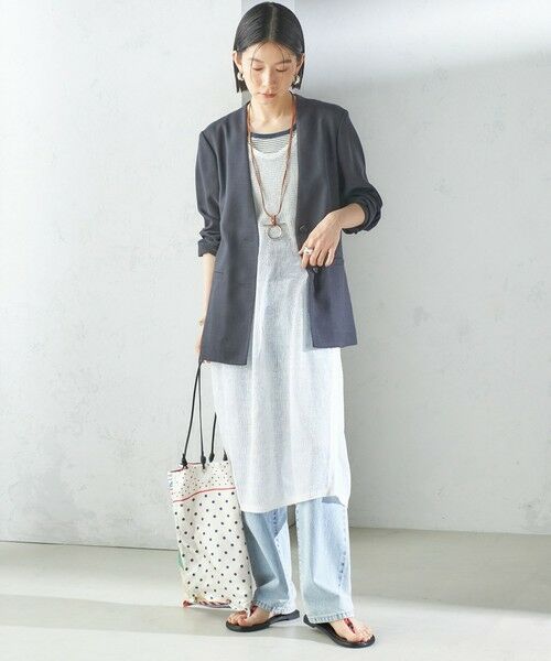 SHIPS / シップス ロング・マキシ丈ワンピース | 〈手洗い可能〉前後 2WAY イタリアン シアー リネン ワンピース | 詳細17