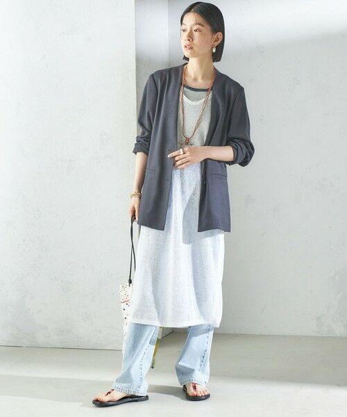 SHIPS / シップス ロング・マキシ丈ワンピース | 〈手洗い可能〉前後 2WAY イタリアン シアー リネン ワンピース | 詳細18