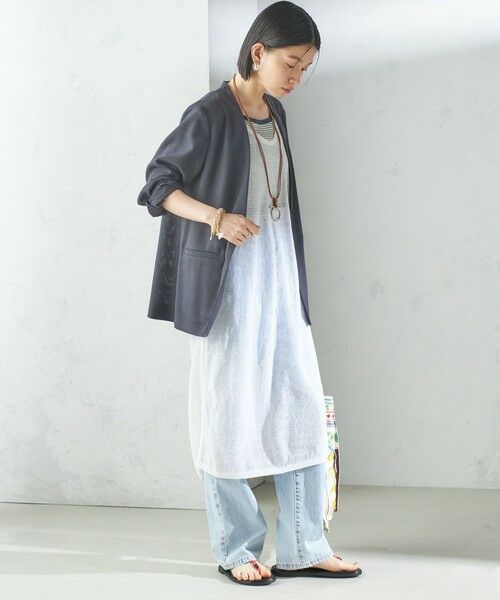 SHIPS / シップス ロング・マキシ丈ワンピース | 〈手洗い可能〉前後 2WAY イタリアン シアー リネン ワンピース | 詳細21