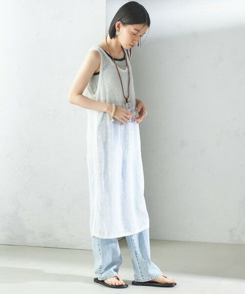 SHIPS / シップス ロング・マキシ丈ワンピース | 〈手洗い可能〉前後 2WAY イタリアン シアー リネン ワンピース | 詳細5