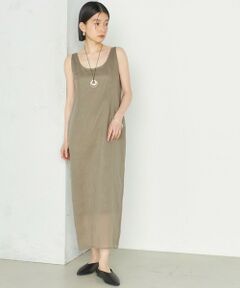 SHIPS / シップス ロング・マキシ丈ワンピース | Wai＋:〈手洗い可能〉オーガンジー ノースリーブ 2WAY ワンピース