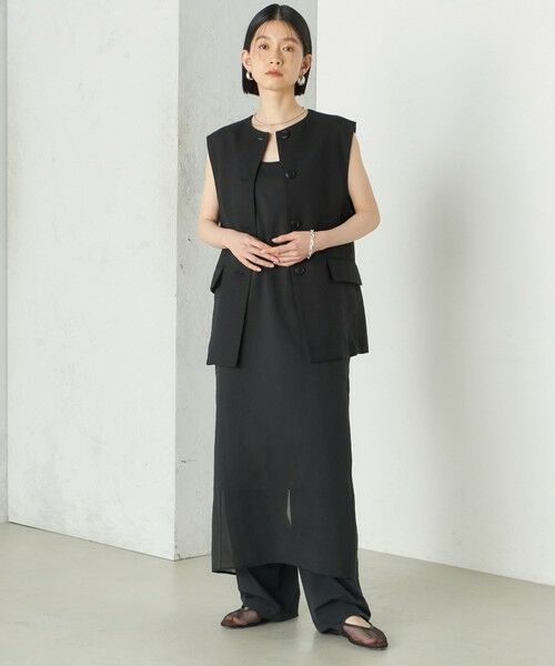 SHIPS / シップス ロング・マキシ丈ワンピース | Wai＋:〈手洗い可能〉オーガンジー ノースリーブ 2WAY ワンピース | 詳細9