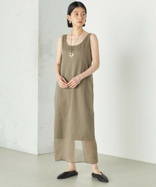 SHIPS / シップス ロング・マキシ丈ワンピース | Wai＋:〈手洗い可能〉オーガンジー ノースリーブ 2WAY ワンピース | 詳細13