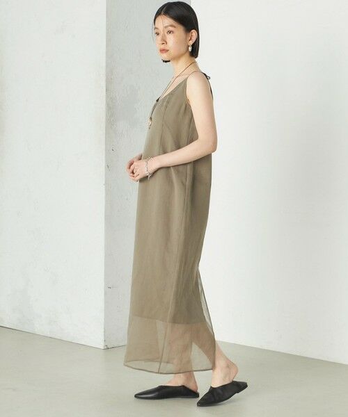 SHIPS / シップス ロング・マキシ丈ワンピース | Wai＋:〈手洗い可能〉オーガンジー ノースリーブ 2WAY ワンピース | 詳細14