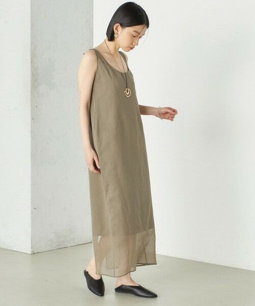 SHIPS / シップス ロング・マキシ丈ワンピース | Wai＋:〈手洗い可能〉オーガンジー ノースリーブ 2WAY ワンピース | 詳細17