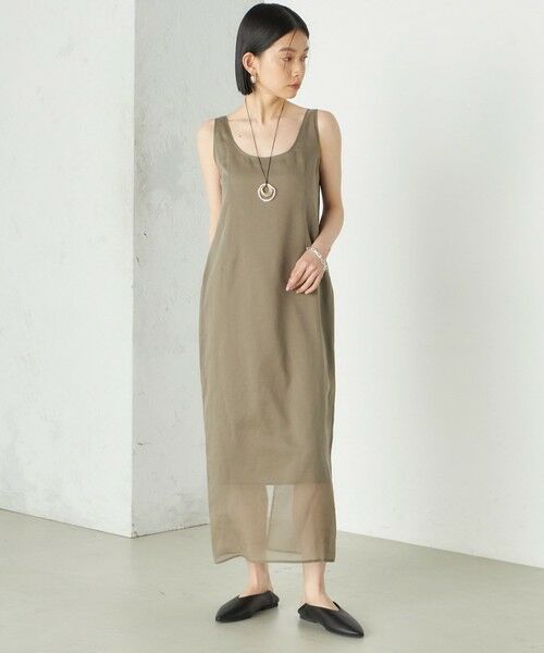 SHIPS / シップス ロング・マキシ丈ワンピース | Wai＋:〈手洗い可能〉オーガンジー ノースリーブ 2WAY ワンピース | 詳細18