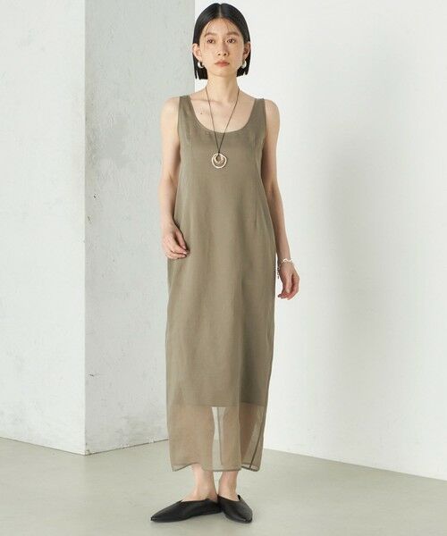 SHIPS / シップス ロング・マキシ丈ワンピース | Wai＋:〈手洗い可能〉オーガンジー ノースリーブ 2WAY ワンピース | 詳細19