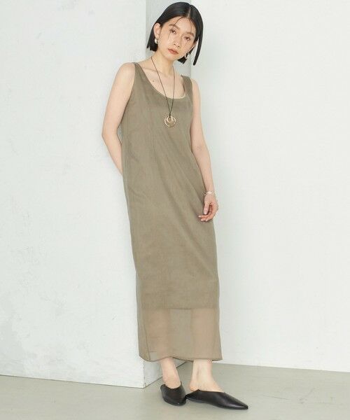 SHIPS / シップス ロング・マキシ丈ワンピース | Wai＋:〈手洗い可能〉オーガンジー ノースリーブ 2WAY ワンピース | 詳細20