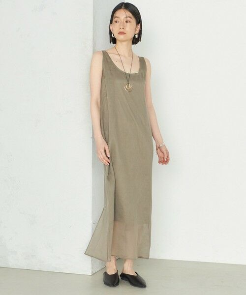 SHIPS / シップス ロング・マキシ丈ワンピース | Wai＋:〈手洗い可能〉オーガンジー ノースリーブ 2WAY ワンピース | 詳細21