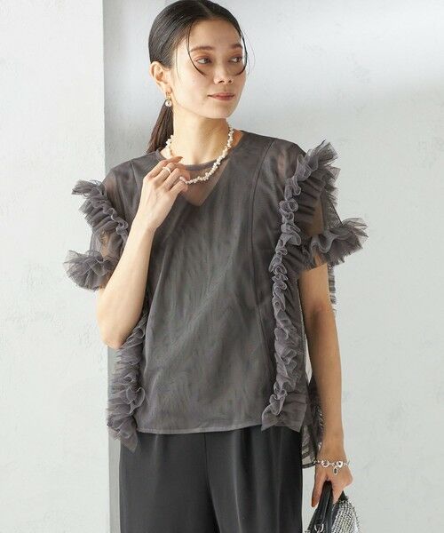 SHIPS / シップス サロペット・オールインワン | 【SHIPS別注】kaene:チュール フリル スリーブ オールインワン(セレモニー対応可) | 詳細8