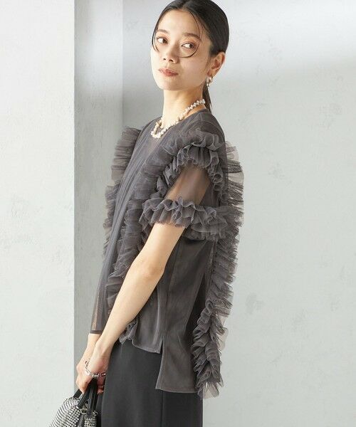 SHIPS / シップス サロペット・オールインワン | 【SHIPS別注】kaene:チュール フリル スリーブ オールインワン(セレモニー対応可) | 詳細9