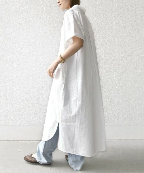 SHIPS / シップス ロング・マキシ丈ワンピース | 〈洗濯機可能〉ワンポイント 刺繍 シャツ ワンピース | 詳細2