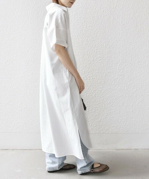 SHIPS / シップス ロング・マキシ丈ワンピース | 〈洗濯機可能〉ワンポイント 刺繍 シャツ ワンピース | 詳細4