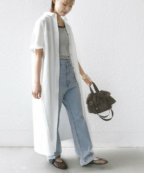 SHIPS / シップス ロング・マキシ丈ワンピース | 〈洗濯機可能〉ワンポイント 刺繍 シャツ ワンピース | 詳細7