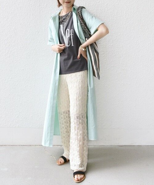 SHIPS / シップス ロング・マキシ丈ワンピース | 〈洗濯機可能〉ワンポイント 刺繍 シャツ ワンピース | 詳細15