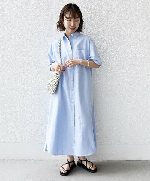 SHIPS / シップス ロング・マキシ丈ワンピース | 〈洗濯機可能〉ワンポイント 刺繍 シャツ ワンピース | 詳細26
