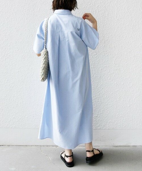 SHIPS / シップス ロング・マキシ丈ワンピース | 〈洗濯機可能〉ワンポイント 刺繍 シャツ ワンピース | 詳細29