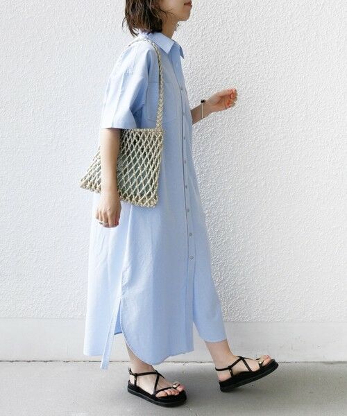 SHIPS / シップス ロング・マキシ丈ワンピース | 〈洗濯機可能〉ワンポイント 刺繍 シャツ ワンピース | 詳細30