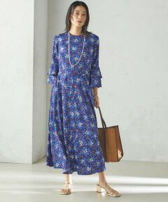 SHIPS / シップス ロング・マキシ丈ワンピース | 小泉里子コラボ:〈手洗い可能〉フラワー プリント ワンピース