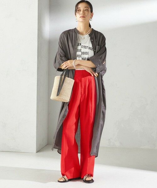 SHIPS / シップス ロング・マキシ丈ワンピース | 〈手洗い可能〉ラミー 4 スタンドカラー シャツ ワンピース | 詳細11