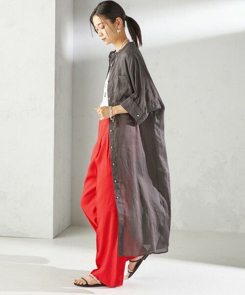 SHIPS / シップス ロング・マキシ丈ワンピース | 〈手洗い可能〉ラミー 4 スタンドカラー シャツ ワンピース | 詳細12