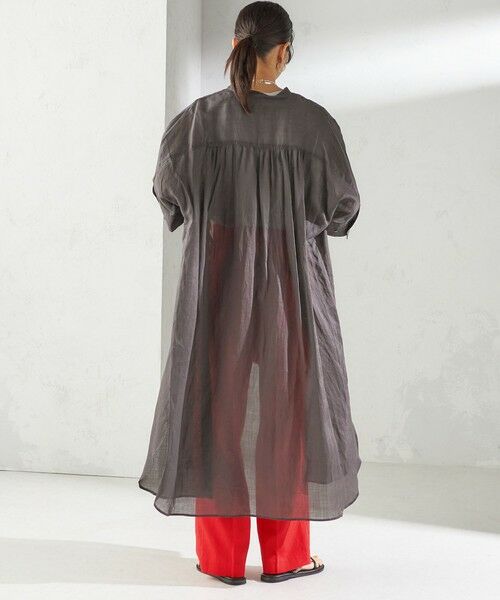 SHIPS / シップス ロング・マキシ丈ワンピース | 〈手洗い可能〉ラミー 4 スタンドカラー シャツ ワンピース | 詳細13