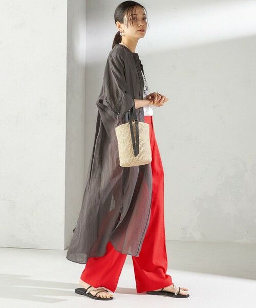 SHIPS / シップス ロング・マキシ丈ワンピース | 〈手洗い可能〉ラミー 4 スタンドカラー シャツ ワンピース | 詳細14