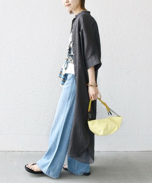 SHIPS / シップス ロング・マキシ丈ワンピース | 〈手洗い可能〉ラミー 4 スタンドカラー シャツ ワンピース | 詳細19