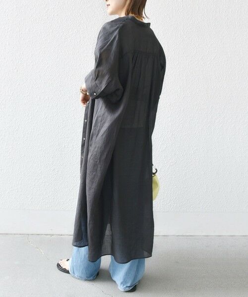 SHIPS / シップス ロング・マキシ丈ワンピース | 〈手洗い可能〉ラミー 4 スタンドカラー シャツ ワンピース | 詳細20