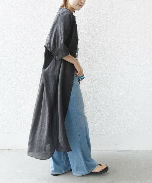 SHIPS / シップス ロング・マキシ丈ワンピース | 〈手洗い可能〉ラミー 4 スタンドカラー シャツ ワンピース | 詳細21