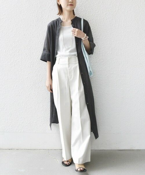 SHIPS / シップス ロング・マキシ丈ワンピース | 〈手洗い可能〉ラミー 4 スタンドカラー シャツ ワンピース | 詳細22