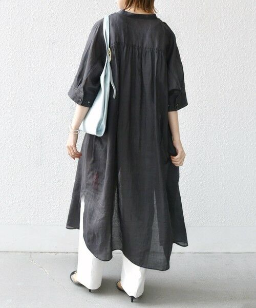 SHIPS / シップス ロング・マキシ丈ワンピース | 〈手洗い可能〉ラミー 4 スタンドカラー シャツ ワンピース | 詳細24