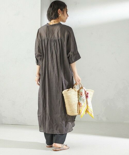 SHIPS / シップス ロング・マキシ丈ワンピース | 〈手洗い可能〉ラミー 4 スタンドカラー シャツ ワンピース | 詳細4