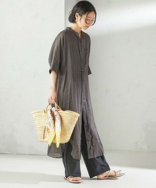 SHIPS / シップス ロング・マキシ丈ワンピース | 〈手洗い可能〉ラミー 4 スタンドカラー シャツ ワンピース | 詳細6