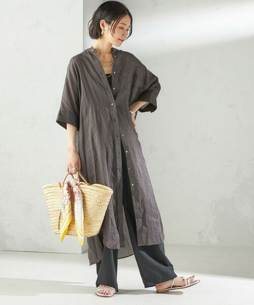 SHIPS / シップス ロング・マキシ丈ワンピース | 〈手洗い可能〉ラミー 4 スタンドカラー シャツ ワンピース | 詳細7