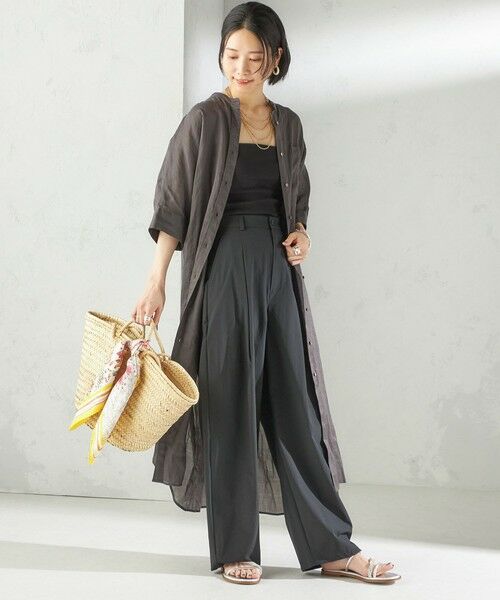 SHIPS / シップス ロング・マキシ丈ワンピース | 〈手洗い可能〉ラミー 4 スタンドカラー シャツ ワンピース | 詳細9