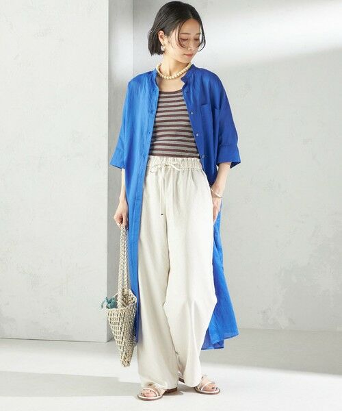 SHIPS / シップス ロング・マキシ丈ワンピース | 〈手洗い可能〉ラミー 4 スタンドカラー シャツ ワンピース | 詳細27